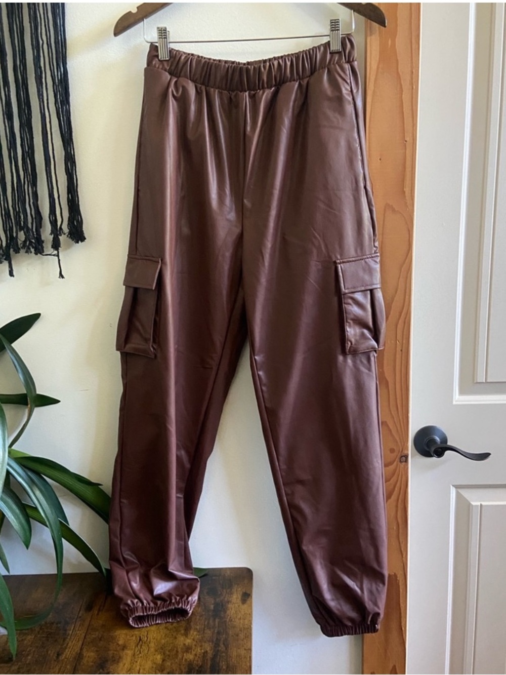 ☀️ Streetwear Society ☀️ baggy faux leather joggers